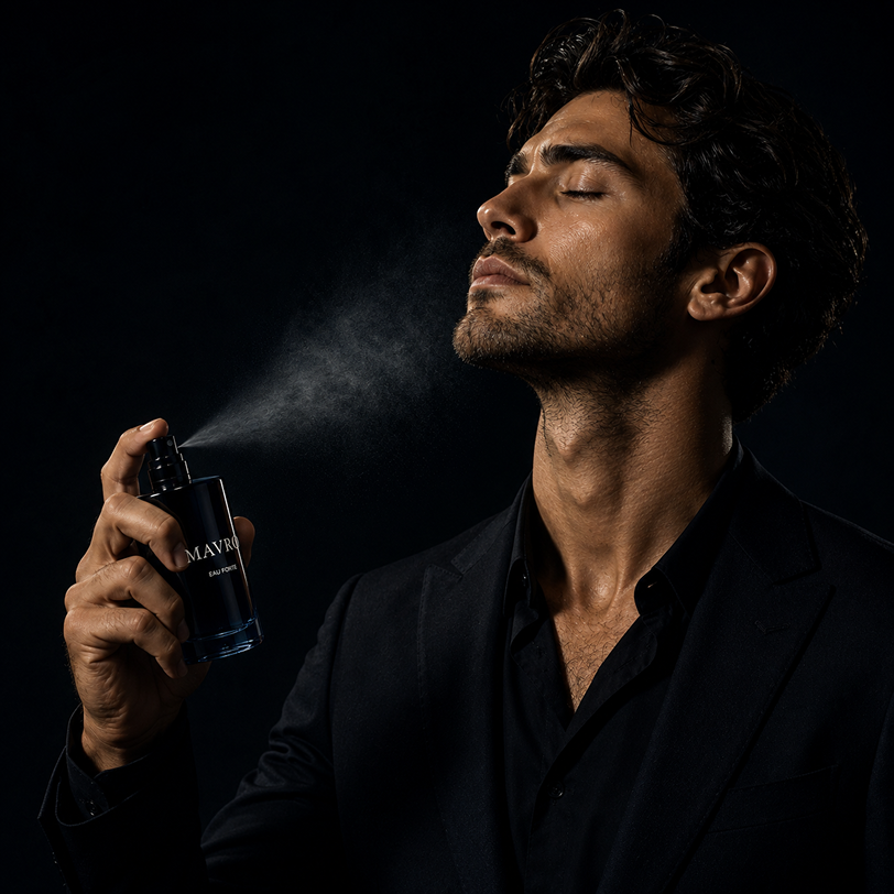 Spraying perfume