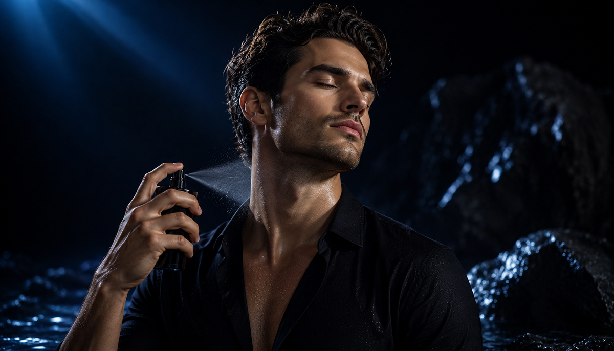 Spraying perfume